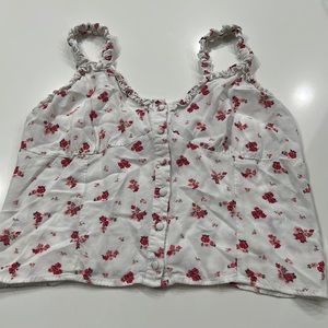floral button up tank